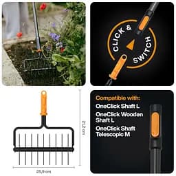 Культиватор дев'ятизірковий Fiskars OneClick 21 см (1080688) - мініатюра 3