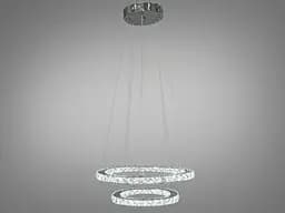 Люстра стельова LED Diasha 7206-6W/480+340HR, 55W, 3025 лм, хром, стильний дизайн для коридору, вітальні, спальні