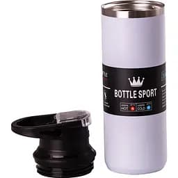 Термос Bottle Sport 550 мл з нержавіючої сталі з ручкою, бузковий Happy Life HPGM5010V - мініатюра 2