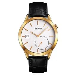 Чоловічий кварцовий годинник Skmei 1581 Prestige чорні з золотим - мініатюра 2