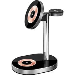 Бездротовий зарядний пристрій WiWU Wi-W003 3 в 1 Wireless Charger with MagSafe Black [97684] - мініатюра 5