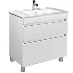 Тумба Мойдодир MoonShine 80 з умивальником Su-80 на ніжках Білий