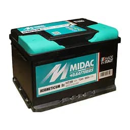 Аккумулятор 6СТ-72 MIDAC HERMETICUM 12V, 72Ah (-/+) низкий евро, EN680А