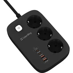Мережевий фільтр живлення ColorWay (CW-CHE34PDB) 3 роз/4USB GaN3 Pro (CW-CHE34PDB) - мініатюра 3