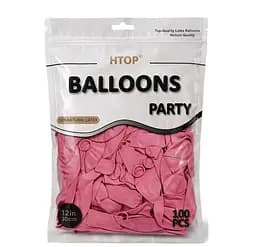 Надувні повітряні кулі HTOP 100 шт Party Balloons 30 см Товари для оформлення Дня народження Святкова атрибутика Темно Рожевий - мініатюра 2