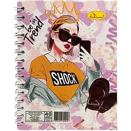 Блокнот Апельсин А6 АП-1710 40 листов пружина боковая вид 2       