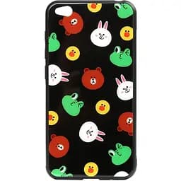 Чохол-накладка Toto Cartoon Print Glass Case Xiaomi Redmi Go Line friends Black
