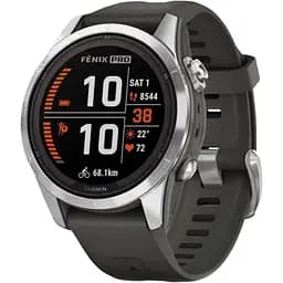 Смарт-годинник Garmin Fenix 7S Pro Solar Silver w. Graphite Band (010-02776-00/01)