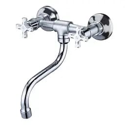 Смеситель для кухни Solone JIK12-A102-A настенный двухвентильный Хром 30412