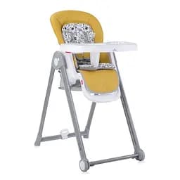 Складной детский стульчик для кормления с рождения Party Lemon Curry Leather Lorelli Желтый