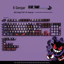Набір напівпрозорих кейкапів PBT Coulomi / OEM Height / 122 клавіші / Purple