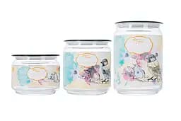 Набір банок Luminarc Plano Happy Bird з кришками, 3 шт. (6529063)