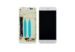 Дисплей для Xiaomi Mi5X/Mi A1 с белым тачскрином и корпусной рамкой