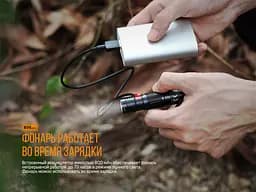 Ручний міні ліхтарик Fenix E09R 600лм Type-C (Чорний) - мініатюра 7
