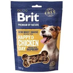 Лакомства для собак Brit Premium Semi-moist Snacks Chicken with Raspberry полувлажные с курицей и малиной 180 г
