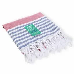 Полотенце пештемаль Lovely Svi хлопковое, пляжное, хамам, spa - XХL 100x180 см Red/Blue Stripes (9032025)