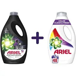 Набір: Гель для прання Ariel+ Revitablack 1.7 л + Гель для прання Ariel Color Чистота та свіжість 2.4 л