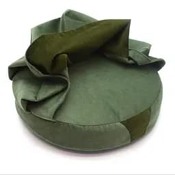 Лежак пуф з ковдрою для собак та котів Zoo-hunt Mеджик круглий зелений №2 500х500х90 мм