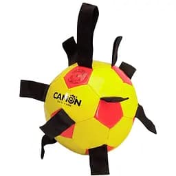 Игрушка для собак Camon мяч футбольный размер 5 желтый с красным 21 см