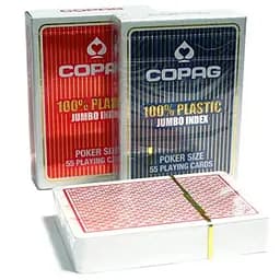 Карти гральні Cartamundi Copag 100% Plastic Jumbo Index (red blue) (344b)