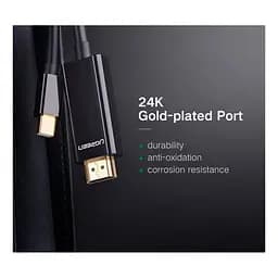 Кабель мультимедійний miniDisplayPort M to HDMI M 1.5m MD101 4K black Ugreen (20848) - мініатюра 9