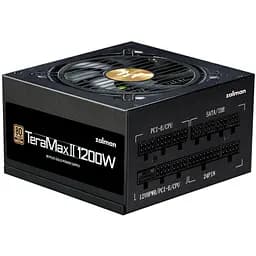 Zalman Блок живлення Teramax 2 (1200W) >90% 80+ Gold 120мм 1xMB 28pin (18+10) 2xCPU 8pin(4+4) 3xMolex 12xSATA 4xPCIe 8pin(6+2) 1x12VHPWR Fully
