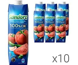 Sandora Flamin Hot, Упаковка 10 шт. х 0,95 л, Сік Томатний з сіллю Пікантний Сандора