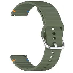 Силіконовий ремінець Wavy для Smart Watch 20mm Dark Olive - мініатюра 2