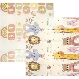 Уценка. Детский складной коврик Poppet Зверята-близнецы и Классики двусторонний 150х180x1 см (PP034-150)