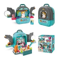 Рюкзак з улюбленцем, медичне приладдя, будиночок, фігурка котика, фігурка дівчинки 008-998-2