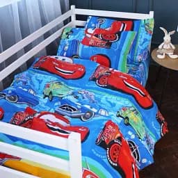 Пододеяльник MirSon Бязь Kids Time 17-0686 Lightning McQueen 110х140 см красно-синий (2200010434897)