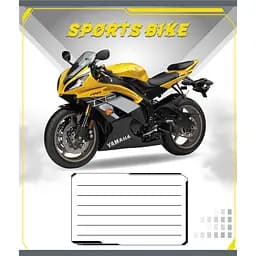 Зошит учнівський "Спортбайк" Leader 012-500196K-2 в клітинку, 12 аркушів