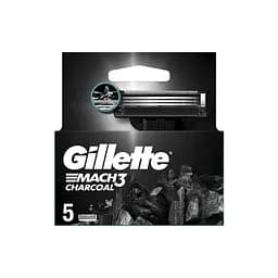 Змінні касети Gillette Mach3 Charcoal деревне вугілля 5 шт.