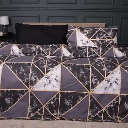 Комплект постільної білизни MirSon Ranforce Elite 17-0694 Onyx Marble Tiles 160x220 см чорно-сірий (2200010454642)