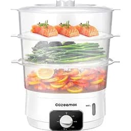Електрична харчова пароварка Cozeemax 13.7QT для приготування їжі, біла