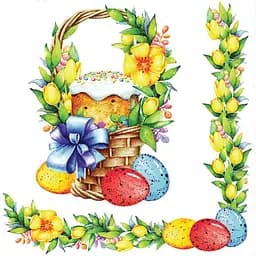 Серветки паперові Silken пасхальні Вбраний кошик 33 x 33 см 12 шт.