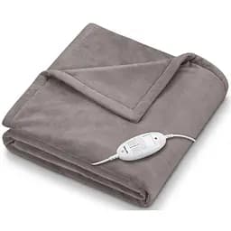 Beurer Електроковдра, 180х130см, 100Вт, 6 режими, фліс, сірий