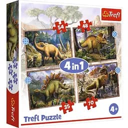 Пазли Trefl 4 в 1 Цікаві динозаври