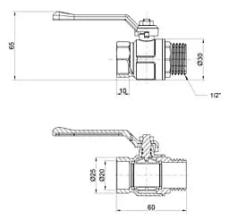 Кран кульовий Icma 1/2" прямий №352 (87352AD11) - мініатюра 3
