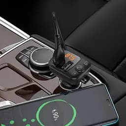 Автомобільний FM модулятор трансмітер із швидкою зарядкою Borofone BC41 Eminency PD18W/QC3.0 з Bluetooth V5.0 - мініатюра 6