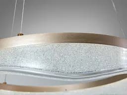 Сучасна підвісна LED-люстра для кабінету Diasha MD86672/600+400CG шампань, 2 кільця, 76 Вт, 60 см, 13-20m2 - мініатюра 6