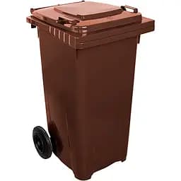Бак для сміття на колесах Алеана 120 л з ручкою темно-коричневий (00-00005056)