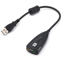 Звукова плата USB, Virtual 7.1 Channel, C-Media, кабель 25 см, чорна