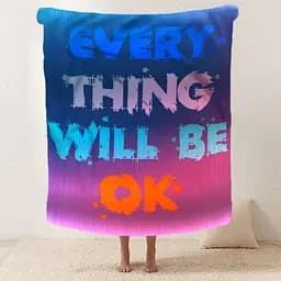 Плед плюшевий 3D мотиваційний Every Thing Will Be Ok 160х200 см - мініатюра 2