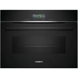 Духовой шкаф Siemens электрический компактный 45 л, A, дисплей, конвекция, функция микроволн, черный