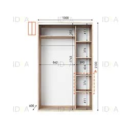 Шафа-купе Idea серія 5 130 x 60 x 210 см Дуб сонома - мініатюра 2