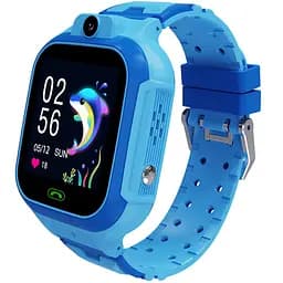 Смарт-часы телефон детский LEMFO LT37 4G GPS Wi-Fi с видеозвонком SIM-карта силиконовый ремешок Blue (18758)