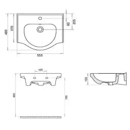Меблевий умивальник RJ Lotus 55,5x48x15,5 см white RZJ200, Білий - мініатюра 2