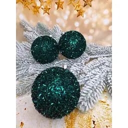 Набір ялинкових куль Їжачок 80 мм 6 шт Смарагдовий