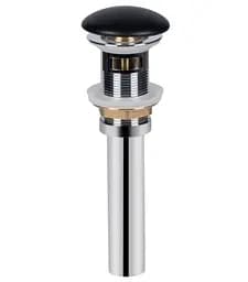 Комплект Qtap Nando LT: Раковина підвісна прямокутна 500х420х130 мм Matt Black + Донний клапан PU03O (QT12112173SMBMBN47322) - мініатюра 5